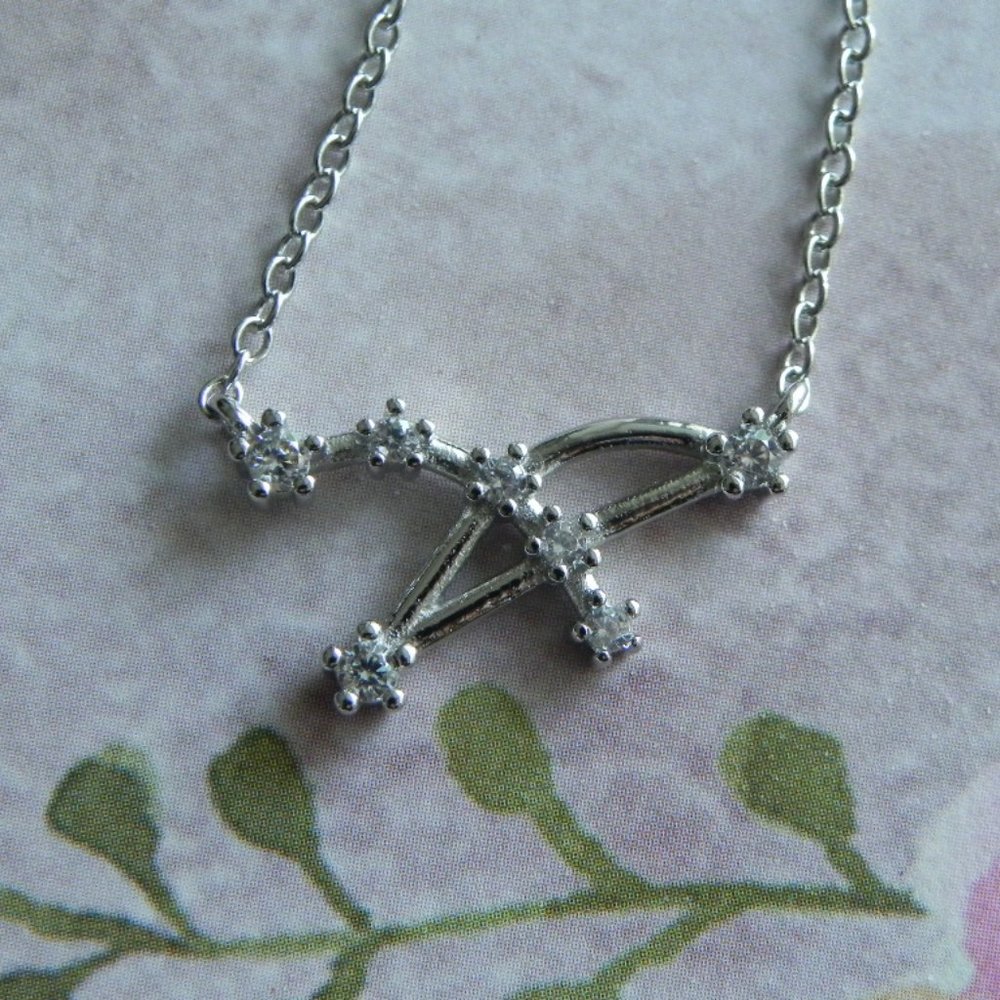 Leo Constellation Necklace With Clear CZ Stone